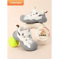 Weijunyi pé sapatos infantis meninos sapatos esportivos outono inverno estilo forro de lã dois sapatos de algodão sapato
