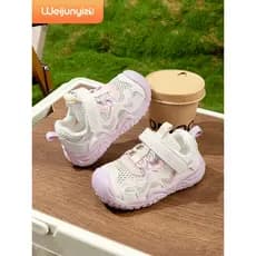 Weijunyi pé sapatos infantis meninas sandálias únicas novo estilo sapatos da menina do bebê primavera verão respirável f