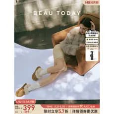 BeauTodayBeauToday Teddy Series Botas de neve de sola grossa femininas BT outono inverno forro de lã sapatos de algodão