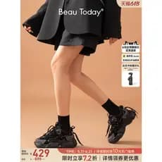 BeauToday mostrando pés pequenos pretos de sola grossa papai sapatos femininos sapatos casuais sapatos esportivos aument