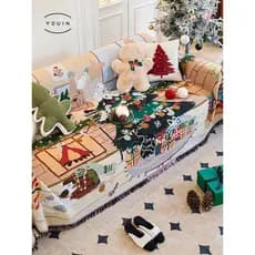 Atmosfera de natal capa de sofá pano capa completa toalha sofá almofada quatro estações Universal almofada antiderrapant