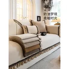 Almofada de sofá de Chenille creme vento quatro estações Universal francês Retro almofada antiderrapante com tudo incluí