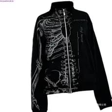 X-ORANGE y2k cultura asiática rua vintage preto crânio gola jaqueta outono inverno novo estilo roupas femininas casuais