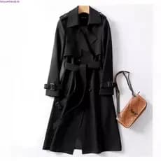Plus Size Blusão Feminino Comprimento Médio Vintage Trench Coat Primavera Outono Jaqueta Longa Casual Outwear