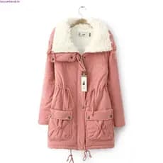 Casaco Acolchoado De Algodão Com Capuz , Grosso E Quente De Inverno Feminino , parka Feminina , Parágrafo Longo Plu .