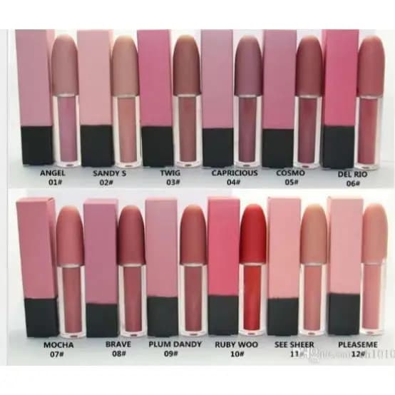 Novo Brilho Labial Fosco Para Mac GIA 12 Cores Bala Batom Óleo 4.5g Maquiagem