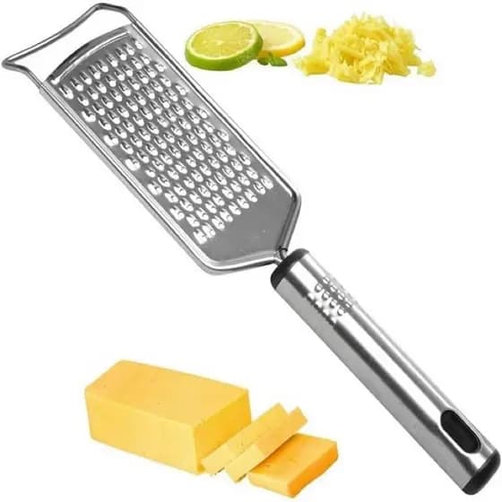 Mimo Style Ralador de Aço Inoxidável, Prático para Queijo, Limão, Gengibre, Coco, Ergonômico e Fácil de Usar, 65g, 25cm,