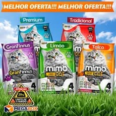 Kit 5 Pacotes Fardo de Areia Sanitária Antiodor Tira Cheiro MimoCat Gatos Argipet 20KG 100% Natural