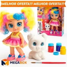 Boneca Pintura Tinta Canetinha Colorida para Criança Menina Brinquedo Colorir Pet Cachorro