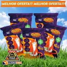 Kit Com 5 Pacotes Areia Sanitária Antiodor Tira Cheiro Gaton El Gaton Gatos Tradicional 100%Natural