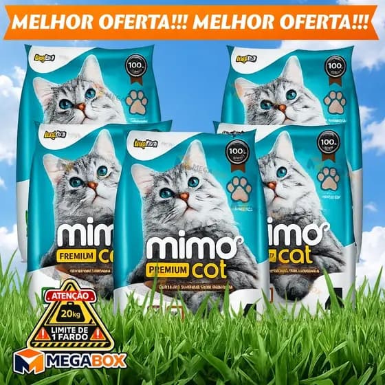 Kit 20 kg Areia Higiênica Mimo Cat Premium Tradicional Sanitário Para Gatos Forma Torrões