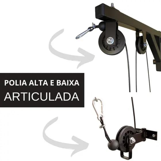 Mono Cross Over Polias Articuladas Puxada Alta Baixa Treino Musculação Fitness Força Resistência