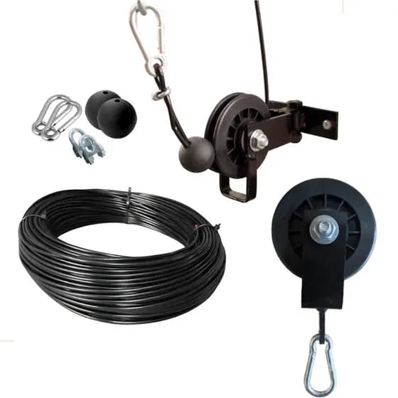 Kit Polia Cabo Aço Roldana Rolamento Articulada Mono Cross Over Resistente Força Saúde Durável