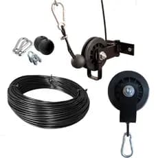 Kit Polia Cabo Aço Roldana Rolamento Articulada Mono Cross Over Resistente Força Saúde Durável