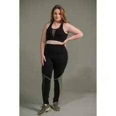 Calça Legging Feminina com Filete e Tela