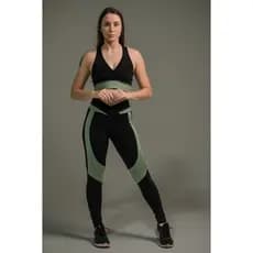 Calça Legging Feminina Fitness - Listras nas Coxas, poliamida, ótima Compressão e Zero Transparência