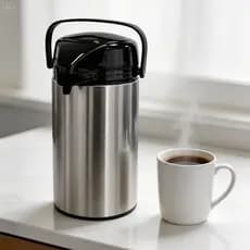 Garrafa Térmica 1,9L Inox De Pressão Bomba Café Chá VAmpola idro Escritório Recepção Conserva Quente