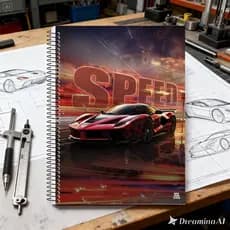 Caderno 10 Materias 160 Folhas Capa Resistente Design Carro Vermelho Anotacoes Estudos