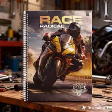 Caderno 10 Matérias 160 Folhas Capa Resistente Design Moto Radical Anotações Estudos Volta as aulas