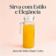 Jarra Vidro Transparente Capacidade 1 Litro Design Elegante Practicalidade Para Cozinha Resistente