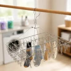 60/40 Clips Stainless Steel Clothesline Practical and Retractable Underwear Hanger for Small Women
