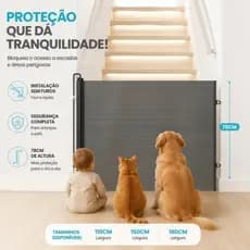 Grade de Segurança Retrátil Bebê e Pet Portão para Escada Porta 78cm (110cm/150cm/180cm)