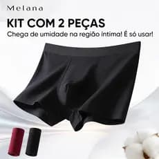 Melana Kit 2 Cuecas Boxer Masculino Adulto Cueca Masculina Algodão Cuecas Boxer Alto Padrão Premium Tecido Furadinho