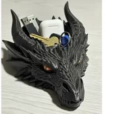 Porta Treco Porta Objetos Decoração Dragão Realista - Organizador de Mesa e Geek peça exclusiva