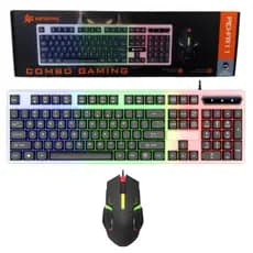 KIT GAMER Teclado + Mouse Óptico RGB Com Fio 1600dpi ABNT2 Madset PEI-FR11