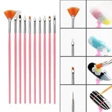 Kit 15 Pincéis para Nail Art Design de Unhas Profissional Decoração Gel Acrílico Manicure