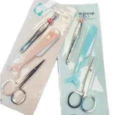 Kit Sobrancelha 3 Peças – Pinça, Tesoura e Navalha para Design e Acabamento
