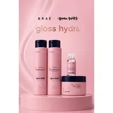 Kit Braé Stages by Bruna Tavares Gloss Hydra: Shampoo, Condicionador e Máscara e ampola