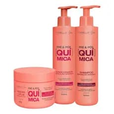 Kit Pre E Pos Quimica Forbelle Shampoo Condici Mascara 300ml
