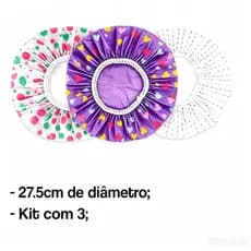 Kit 2 Peças Toucas Plásticas Acabamento de Banho e Hidratação – Estampas Diversas - Elástico e Versão Alta Qualidade