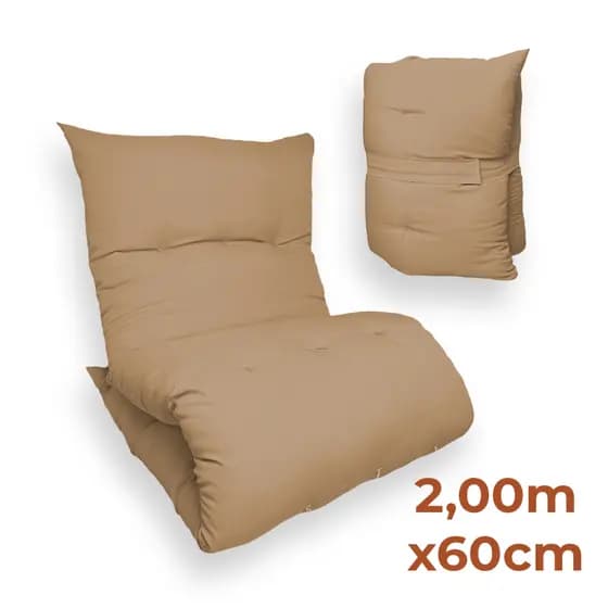 Colchonete Futon 200x60cm Colchão Solteiro Almofada Portátil Dobrável Espreguiçadeira Oxford Macio