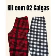 Kit com 02 Calças Xadrez Fininha Poliéster Para Dormir Pijaminha Confortável e Macia Adulto Inverno Envio Rápido