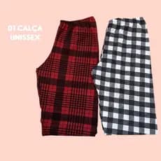 01 Pijama Calça Xadrez Poliéster Fininha e Confortável Linha Noite Leve para Dormir Home Office Uso Diário Envio Rápido