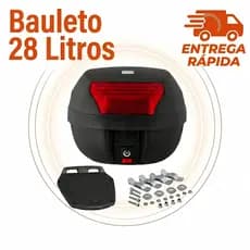 Bau Para Moto 28 Litros Universal Lente Vermelha Com Base E Parafusos Reforçado Bauleto Traseiro Smart Box 2 Pro Tork