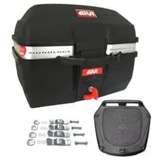 Baú Bauleto kit Givi Monolock 27 Litros E27m Traffic Preto