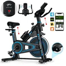Bicicleta Bike Ergométrica Spinning Inércia 25kg Bluetooth App Suporta até 250kg Para Mecanica Roda volante de inércia