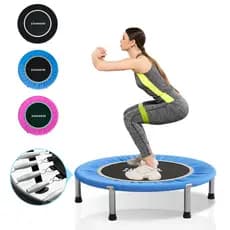 New Mini Trampolim Profissional Suporta Até 200 Kg 1 M Rosa Azul Ou Preto Jump Com Capa Saia DiâMetro 200kg ReforçO Cama