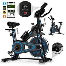 Spinning Bicicleta Ergométrica Profissional para Casa Academia Fitness com Monitor Digital Suporta até 250kg 25kg Roda I