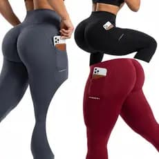 Leggings Esportivas Femininas, Cintura Alta, Forradas, Impermeáveis, Opacas, Controle Abdominal