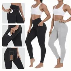 Leggings Esportivas Femininas, Respiráveis, Impermeáveis, Resistentes ao Desgaste, com Bolsos Práticos