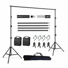 Kit Suporte para Fundo Infinito Fotográfico Profissional , Stand para Estúdio, Backdrop, Cenário e Videomaker
