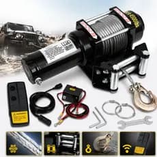 Guincho Elétrico 3000LB/4500LB para Carro | Cabo de Aço 14m | Motor 1KW | Controle Manual/Remoto Kit Completo