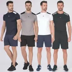 Kit 3 Camisetas Masculinas + 3 Bermudas Masculinas Dryfit com Elastano Academia ST9648-CJ1