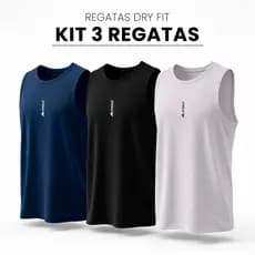 Kit 3 Regatas Masculina Fitness Dryfit 5 Cores Para Treino Academia ST7-CP3