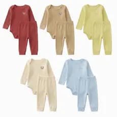 Kit 10 Peças Body e Calça Bebê Algodão Sortido 5 Bodies e 5 Calças Roupa de Bebê Menino e Menina