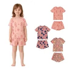 Conjunto Infantil Feminino Ribana Blusa Short Roupa Confortável